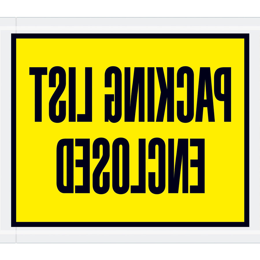 4.5x5.5 2 Mil Yellow Self-Adhesive Packing List Envelopes 1000/Case PL452