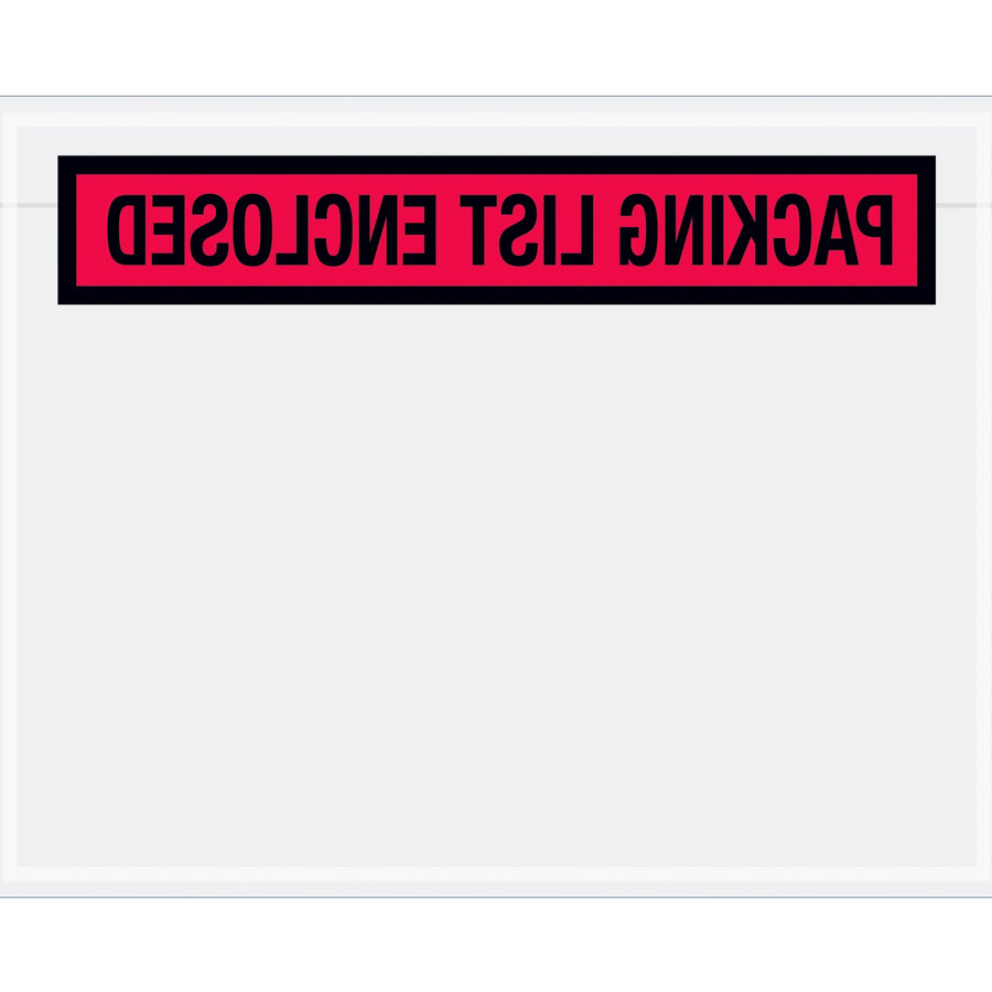 7x5.5 2 Mil Red Packing List Enclosed Envelopes 1000/Case PL457