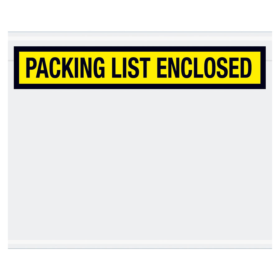 6 3/4 x 5 in 2 Mil Yellow Poly Packing List Enclosed Envelopes 1000/Case PL460