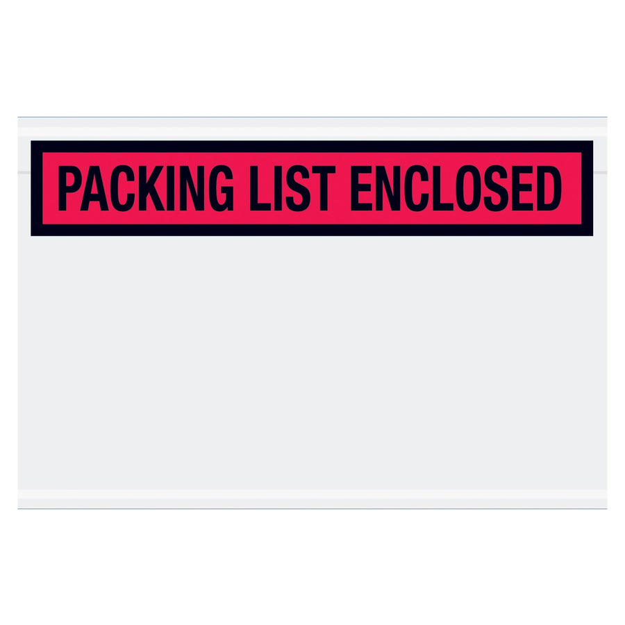 4.5x7.5 2 Mil Red Self-Adhesive Packing List Envelopes 1000/Case PL461