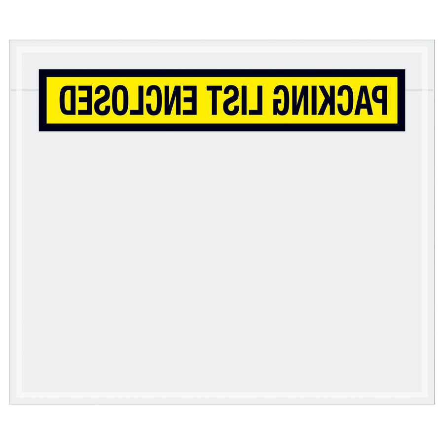 7x6 2 Mil Yellow Packing List Enclosed Envelopes 1000/Case PL490