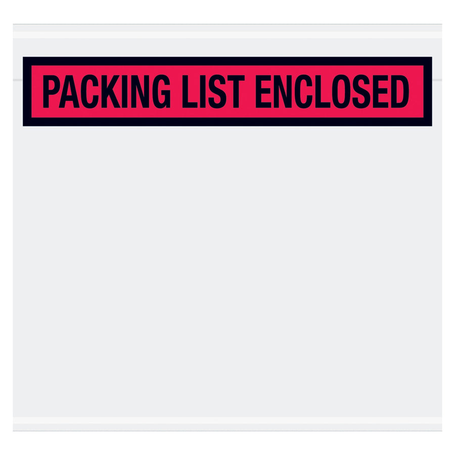 7x6 2 Mil Red Packing List Enclosed Envelopes 1000/Case PL491