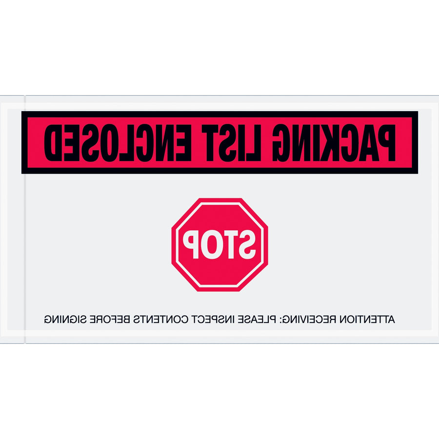 5.5x10 2 Mil Red Packing List Envelopes PL492