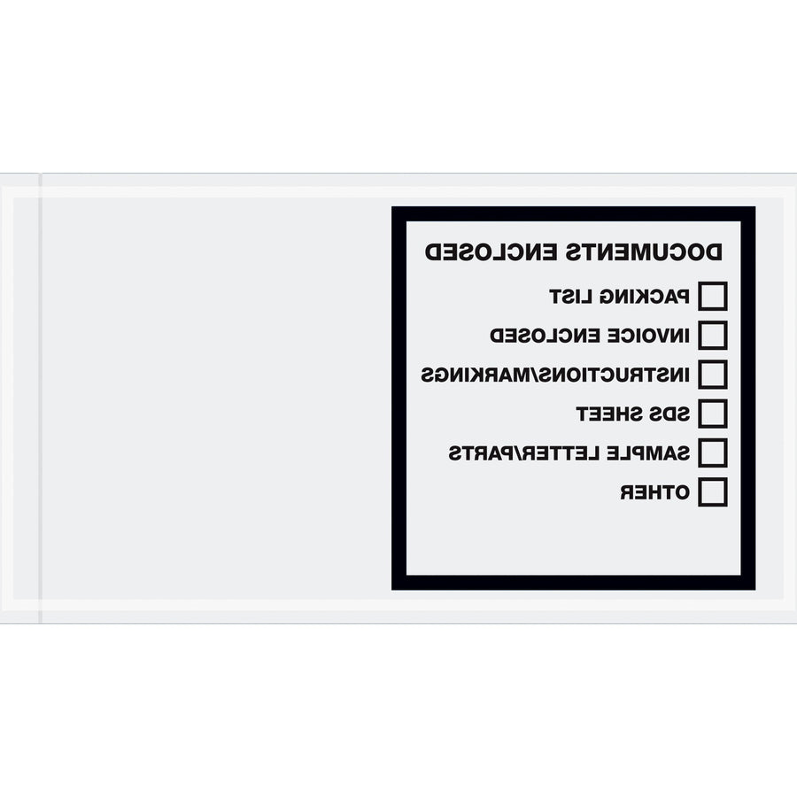 5.5x10 2 Mil Clear SDS Packing List Envelopes 1000/Case PL496