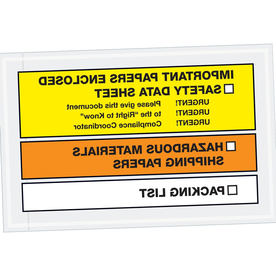 6.5x10 2 Mil Yellow SDS Packing List Envelopes 1000/Case PL497