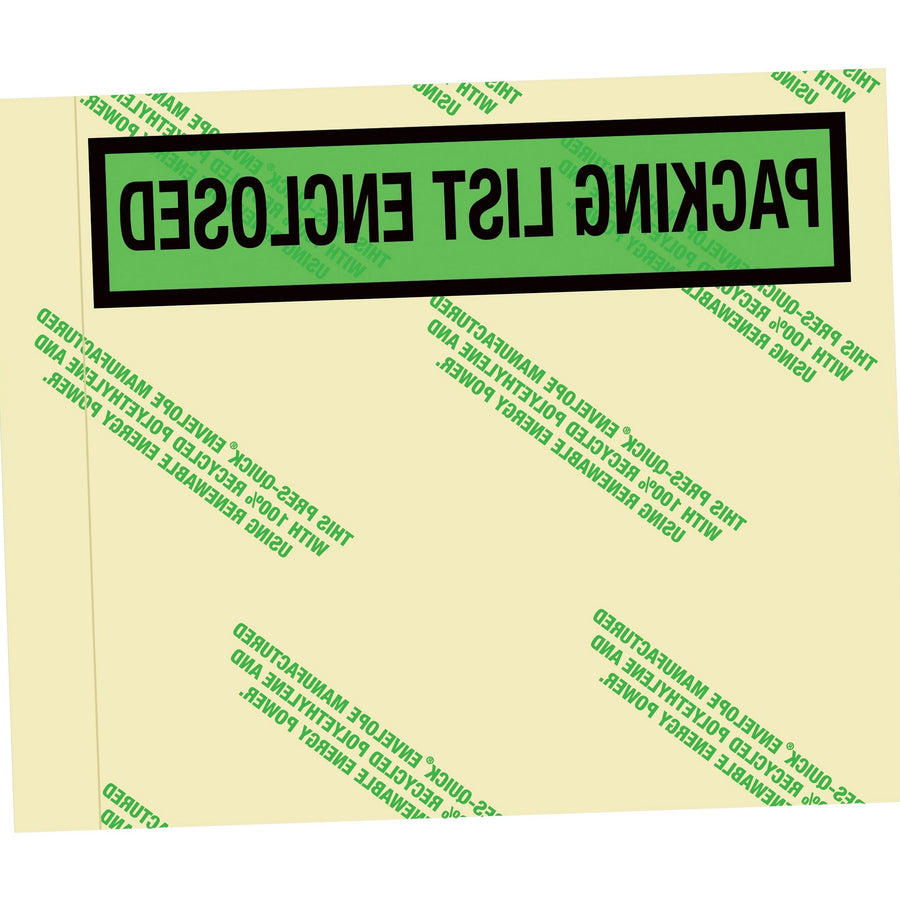 4.5x5.5 Green Packing List Envelopes 1000/Case PQGREEN12