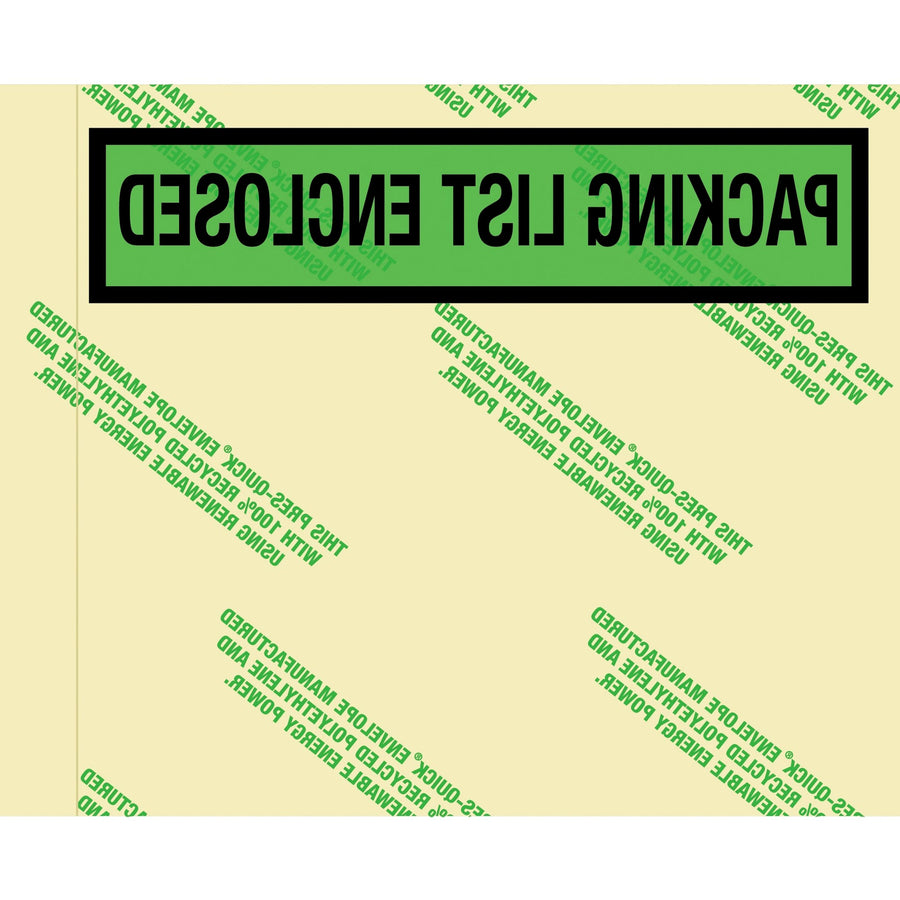 7x5.5 Green Packing List Envelopes 1000/Case PQGREEN19