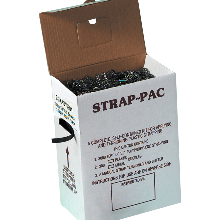 3000 ft Polypropylene Poly Strapping Kit with Tensioner & 300 Buckles PSKIT