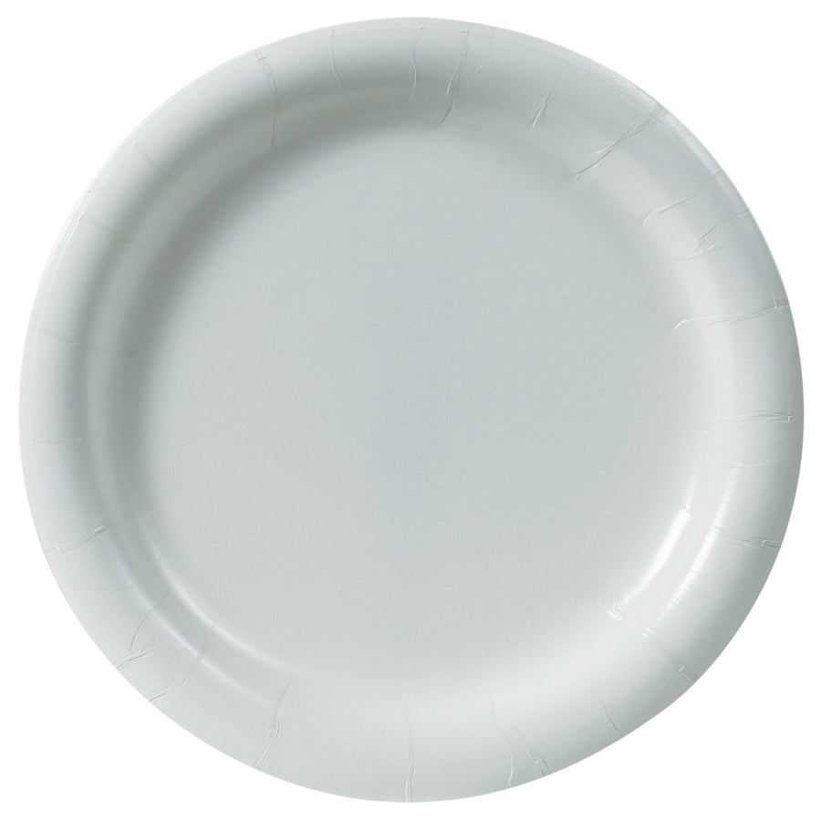 9 in White Paper Plates Heavy-Duty Disposable 500/Case PW101