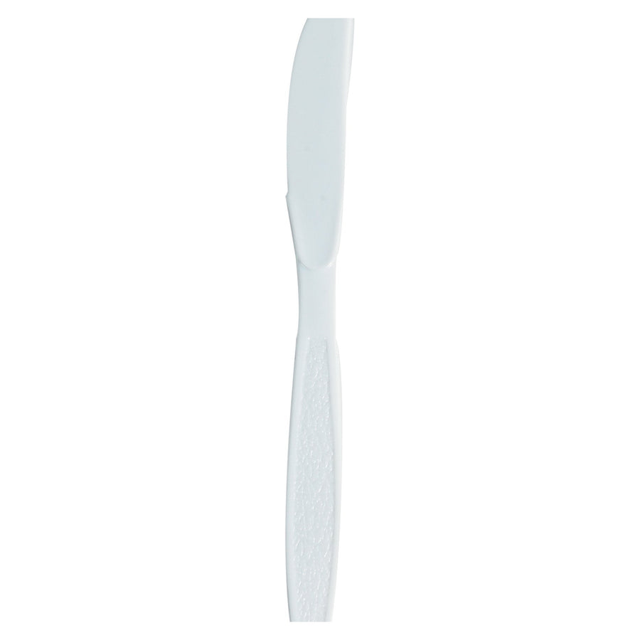 White Plastic Disposable Knives 1000/Case PW105