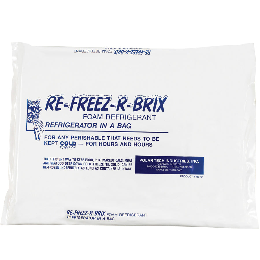 Keep perishables protected for 12+ days with Re-Freez-R-Brix® cold bricks. These 11.25x9.25x1 foam refrigerant ice packs maintain uniform temperature to prevent thawing of pharmaceuticals, blood products, and lab samples. Non-toxic, food-safe sealed design sold by the case of 12.