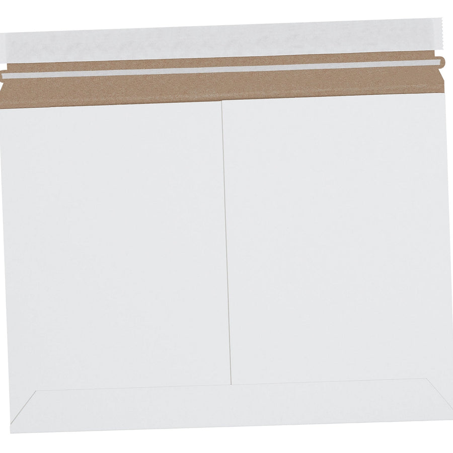 9.75x12.25 White Self-Seal Side Loading Chipboard Stayflats Lite Mailers 100/Case RM129