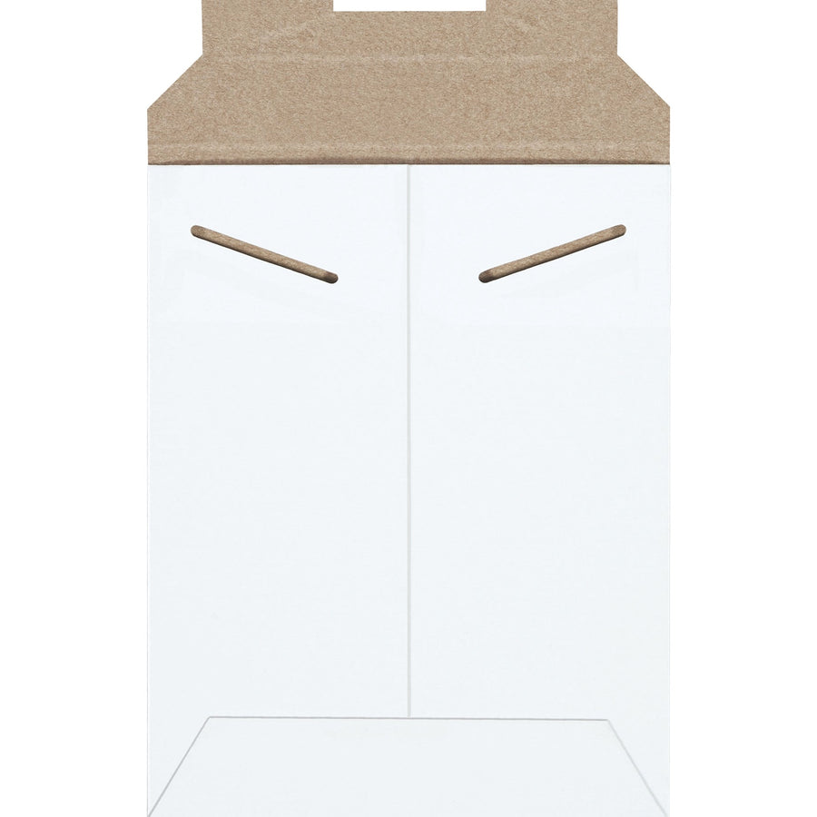 6x8 White Chipboard Tab Lock Mailers 100/Case RM1W - alias listing