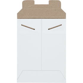 Heavy-duty 6 x 8" white chipboard mailers with tab lock closure deliver professional protection without the weight penalty. Built from .028 chipboard for puncture resistance, these stayflats require no additional stiffeners and ship at a lower postage cost. Sold as a case of 100.