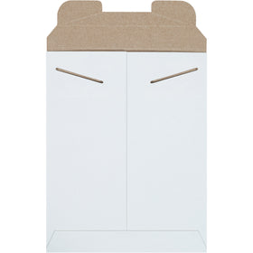 Protect photos, documents, and merchandise with Packrift's 9x11.5" white Stayflats chipboard mailers. Built from .028 chipboard with reliable tab lock closure, these hard mailers require no additional stiffeners and ship lightweight to reduce postage costs. Case of 100.