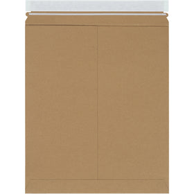 Protect your products with these 12 3/4 x 15" kraft self-seal Stayflats Plus® mailers featuring .028 chipboard construction that resists puncture and bending. Peel-and-seal closure with easy tear strip–100 mailers per case. Lightweight design cuts postage costs without sacrificing durability or professional appearance.