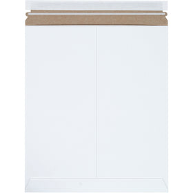 Professional-grade 15 x 12 3/4" white self-seal stayflat mailers manufactured from .020 chipboard for maximum puncture resistance and document protection. Peel-and-seal closure with convenient pull-tab tear strip requires no additional stiffeners. Sold by the case of 100 units for e-commerce brands shipping sensitive materials.