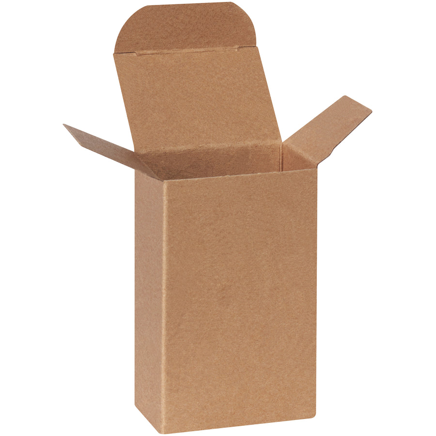 Protect small, lightweight products with durable 24-point kraft reverse tuck folding cartons. These 2.5x1.75x4" chipboard boxes feature pye-lock tucks for positive locking and ship flat to cut costs. Case of 500 meets or exceeds federal specification PPP-B-566.