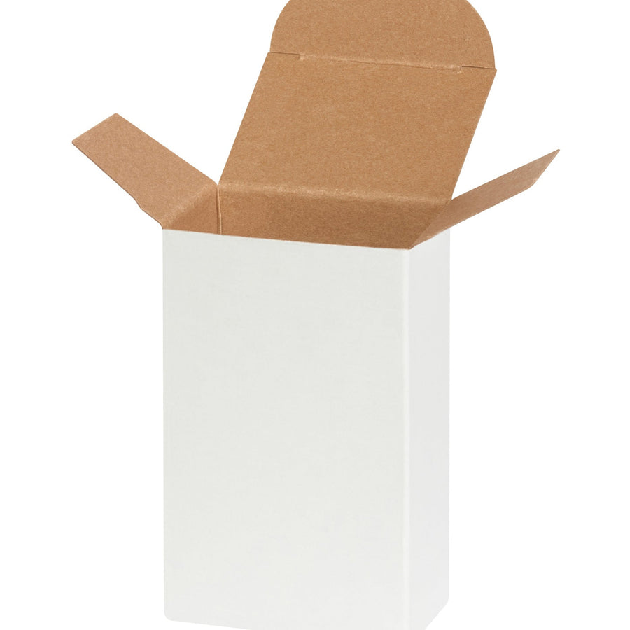 2.5x1.75x4 24pt White Fibreboard Reverse Tuck Folding Cartons 500/Case RTD2W