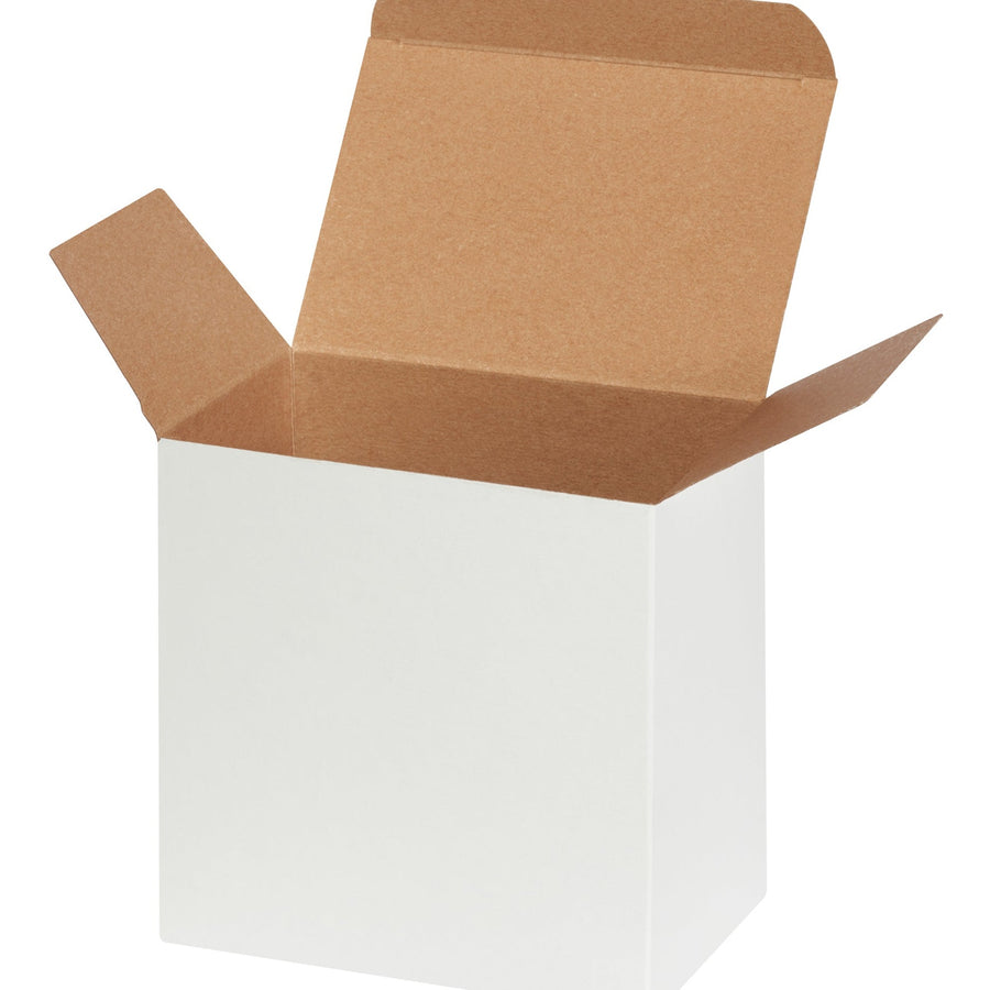6x4x6 24pt White Fibreboard Reverse Tuck Folding Cartons 200/Case RTD8W