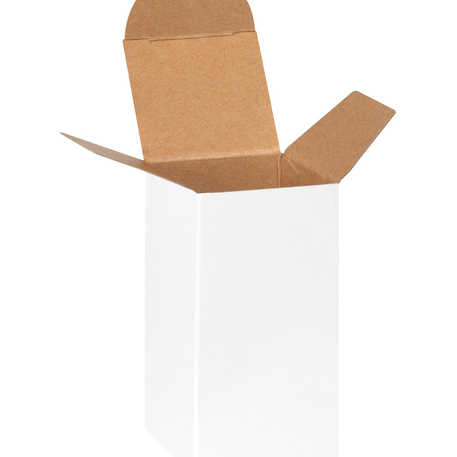 2x2x4 24pt White Fibreboard Reverse Tuck Folding Cartons 1000/Case RTS12W