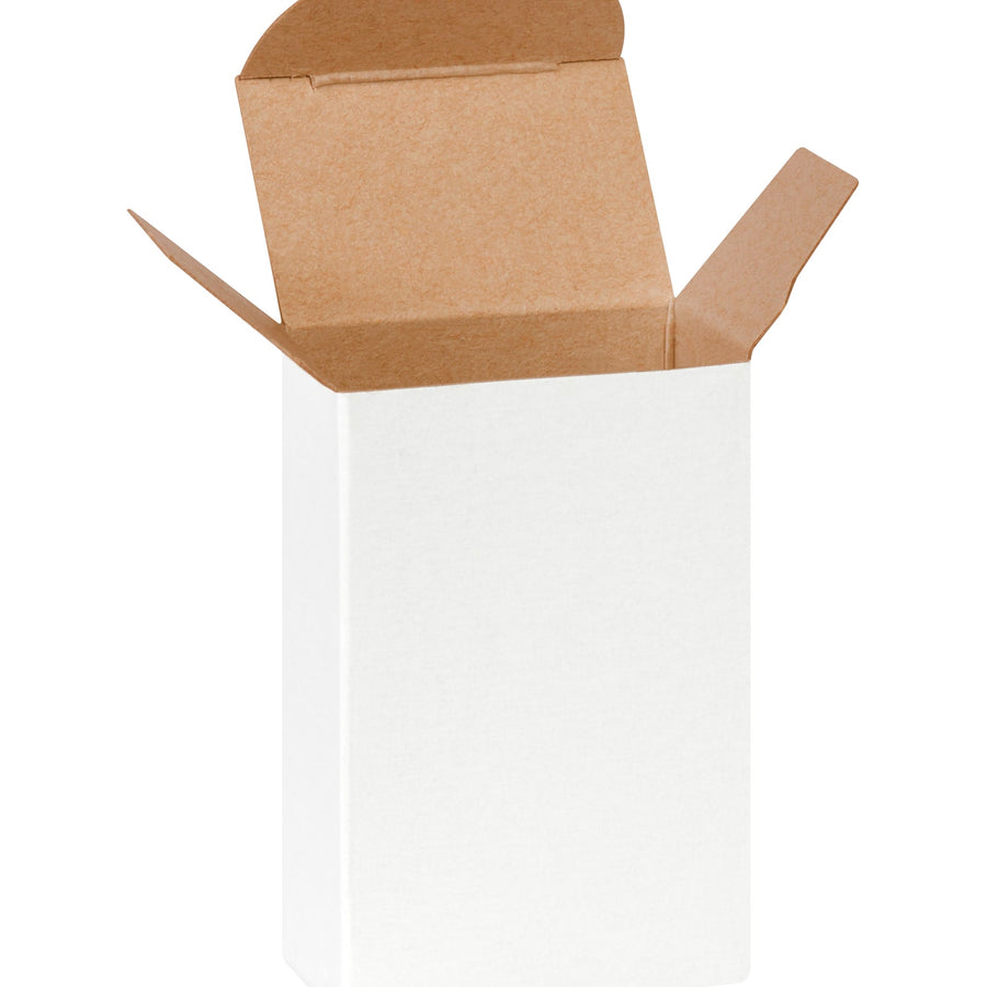 2x1.25x3 24pt White Fibreboard Reverse Tuck Folding Cartons 1000/Case RTS14W