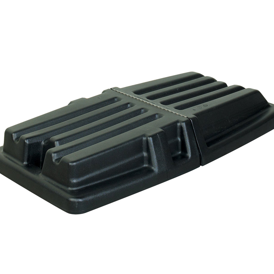 56.5x28.5 Black Plastic Domed Lid for 1/2 Cubic Yard Tilt Truck RUB155L