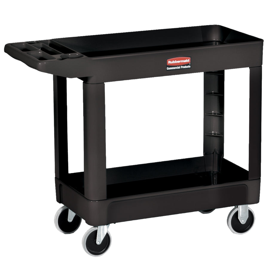 Heavy-duty structural foam utility cart built for industrial warehouses and shipping operations. This 45x26x33" cart features rust-proof construction, large 5" non-marking casters, and molded handle compartments for maximum storage efficiency. Sold as 1 each–ready to ship.