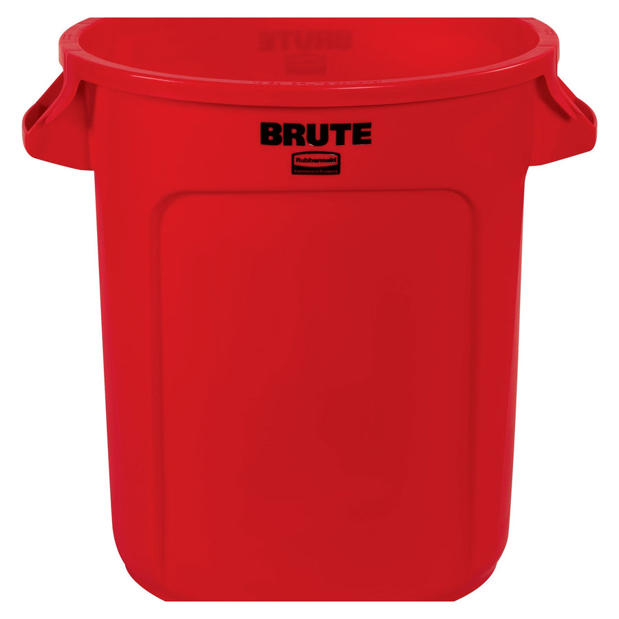 10 Gallon Red Plastic Trash Can with Handles RUB310CR