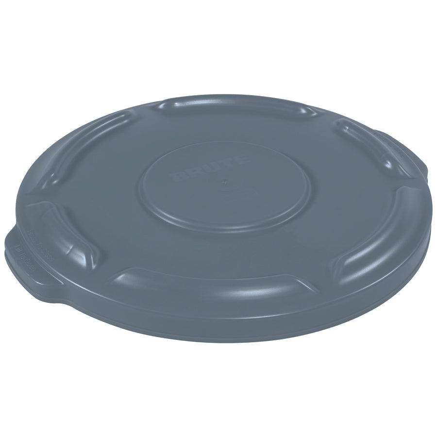 Rubbermaid Brute flat trash can lid for 10-gallon waste containers delivers industrial-grade durability with an all-plastic construction that resists rust, chips, and dents. The secure snap-on design enables stable stacking and space-saving storage in commercial facilities. Sold individually.