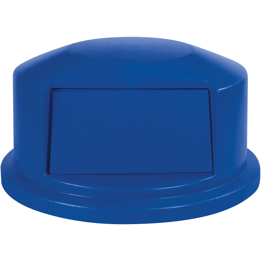 Keep your facility clean and organized with this Rubbermaid® Brute® 44-gallon domed trash can lid in blue. All-plastic construction resists rust, chips, peeling, and dents for long-lasting durability. The convenient louvered push-door design keeps trash out of sight while maintaining easy access–perfect for commercial janitorial operations.