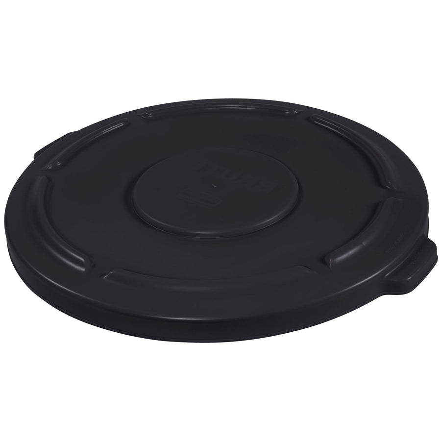 55 Gallon Black Plastic Flat Trash Can Lid RUB355LBL