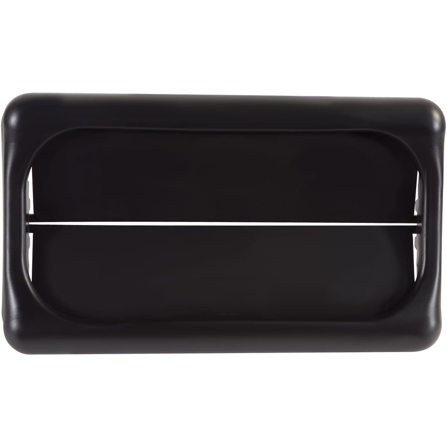 Heavy-duty plastic swing top lid engineered for 23-gallon Slim Jim trash cans (22"W x 11"D). Conceals waste completely while offering effortless swing access and quick cleaning. Sold individually for immediate replacement or expansion of your facility's waste management system.
