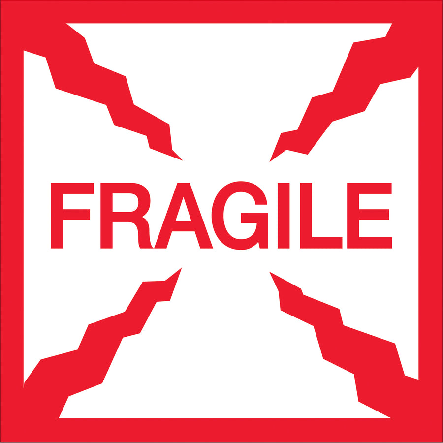 Professional-grade 4x4" fragile labels printed on semi-gloss coated paper deliver high-contrast visibility and international recognition. Each roll contains 500 labels‚enough for medium-volume shipping operations. Bold red and white design meets handling compliance standards while ensuring your shipments get the attention they deserve in sorting facilities and distribution centers.