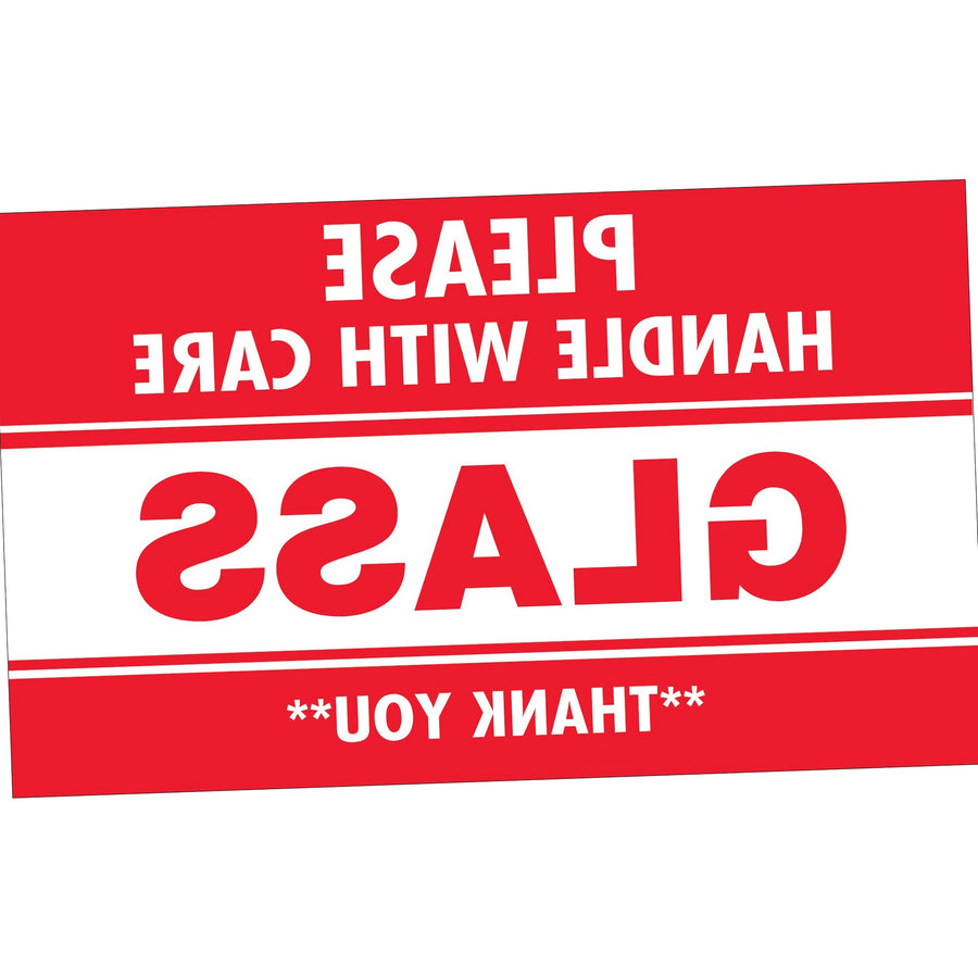 3x5 Red/White Glass Handle Care Labels Semi-Gloss 500/Roll SCL566 - alias listing