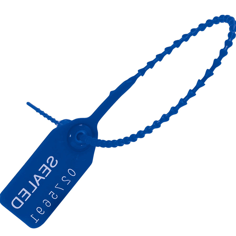 12 in Blue Plastic Pull-Tight Tamper Evident Security Seals 100/Case SE1005BL