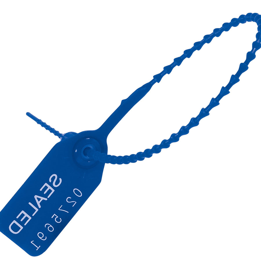 10 in Blue Polyethylene Pull-Tight Tamper Evident Security Seals 1000/Case SE1017BL