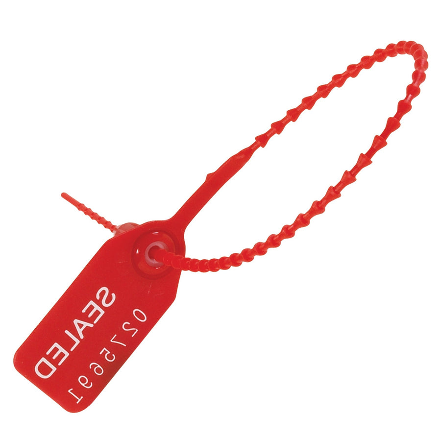 10 in Red HDPE Pull-Tight Tamper Evident Security Seals 1000/Case SE1017R