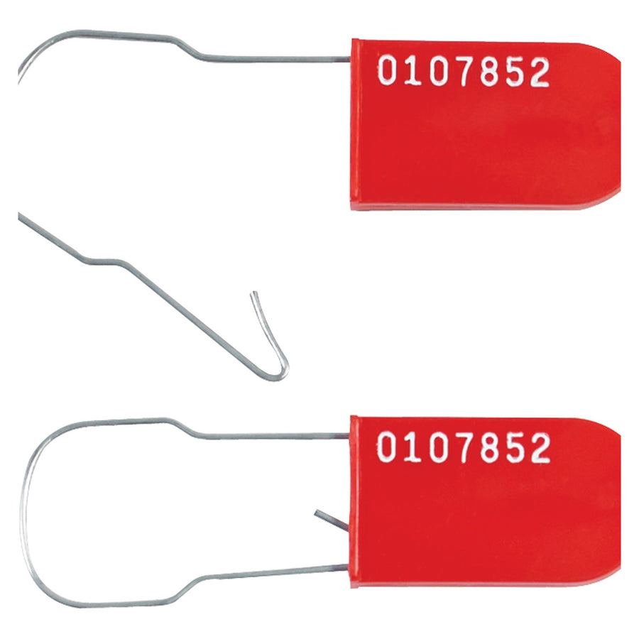 2.5 in Red Polypropylene Wire Padlock Seals Tamper Evident 1000/Case SE1023R
