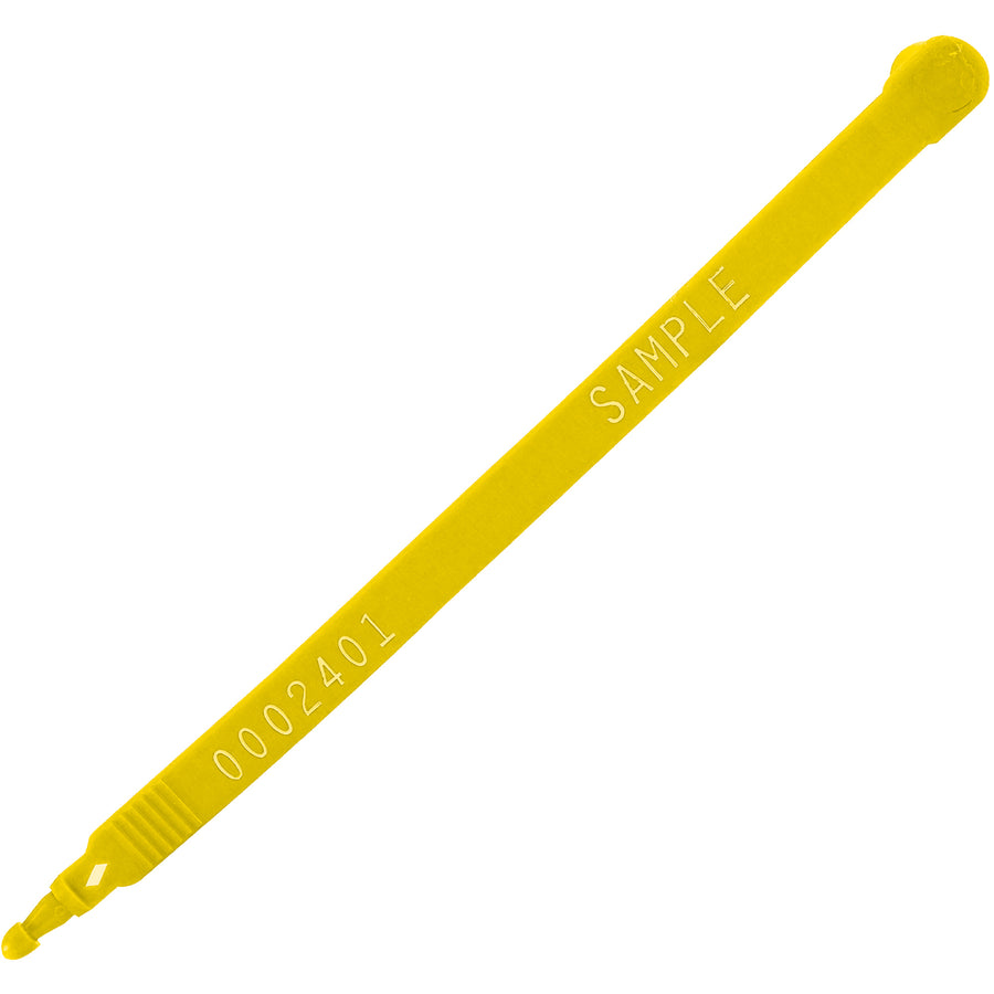 Secure your cargo with the strongest plastic truck seals available. These 7.5" yellow trailer security seals feature a patented acetal locking chamber for superior tamper resistance and are consecutively numbered for accountability. Durable HDPE construction withstands extreme weather, and convenient strips of 20 eliminate waste‚100 seals per case.