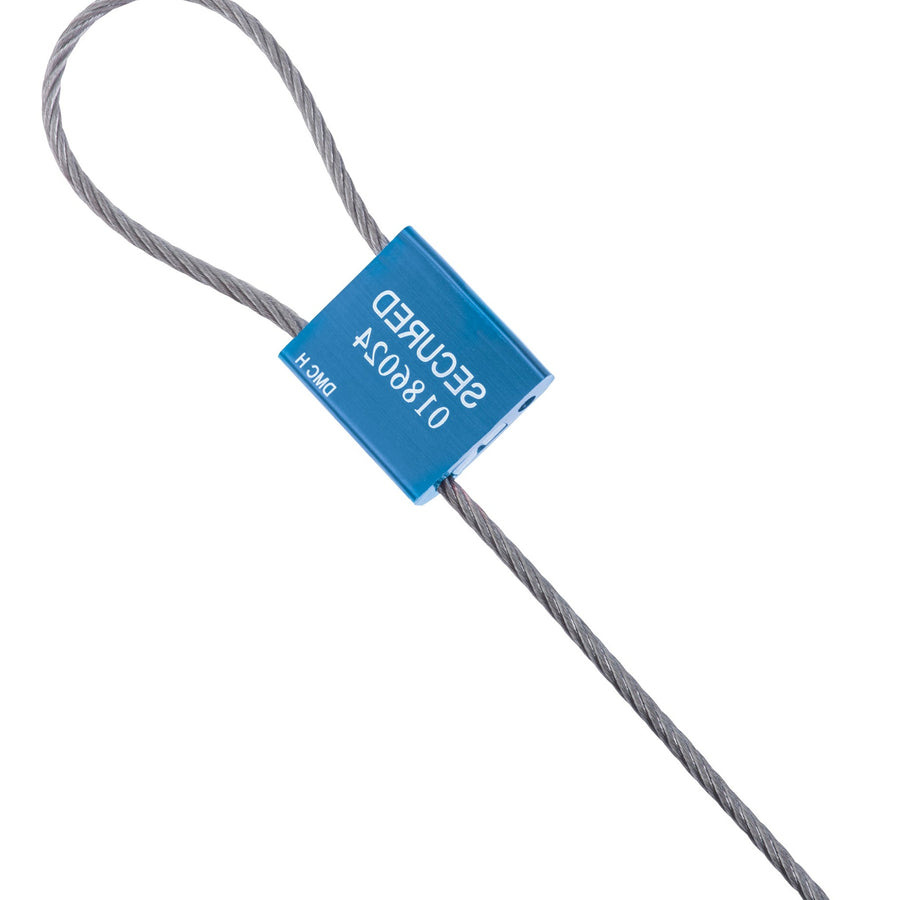 1/8 x 12 in Blue Galvanized Steel Cable Seals Tamper Proof 50/Case SE1060BL