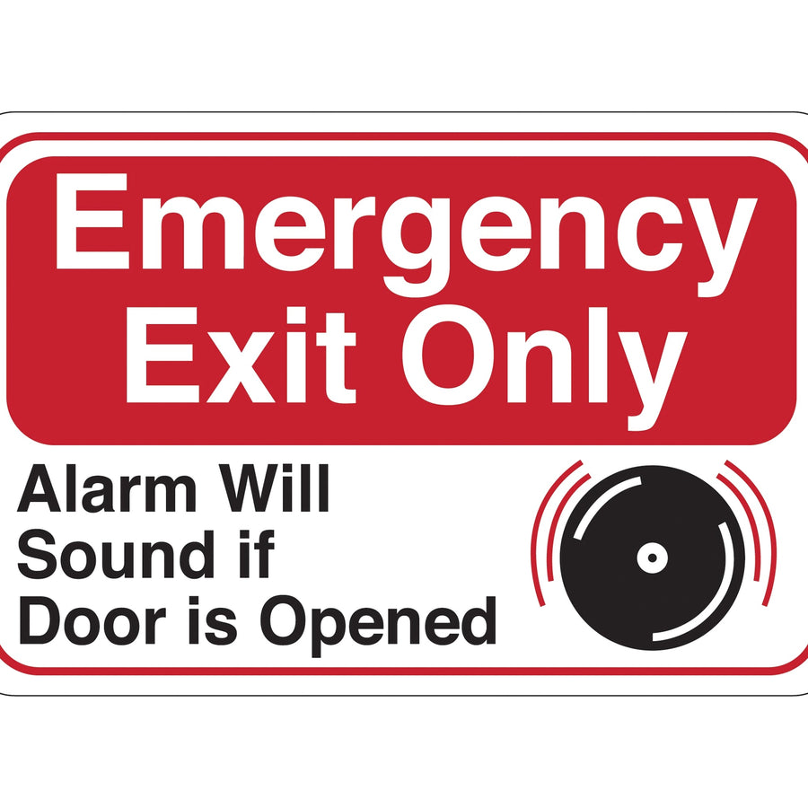 6x9 Red/White Plastic Emergency Exit Sign 1 Each SN200
