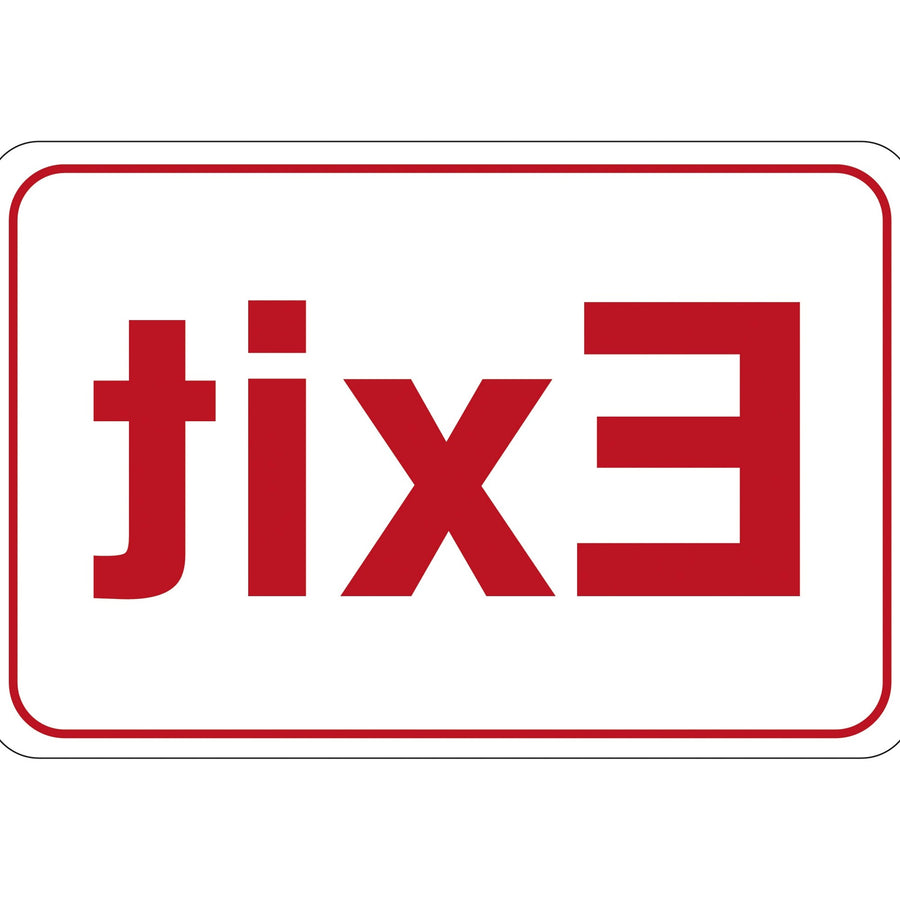 9x6 Red/White Plastic Exit Sign SN201