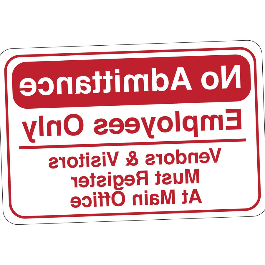 6x9 Red/White No Admittance Plastic Facility Sign 1 Each SN210