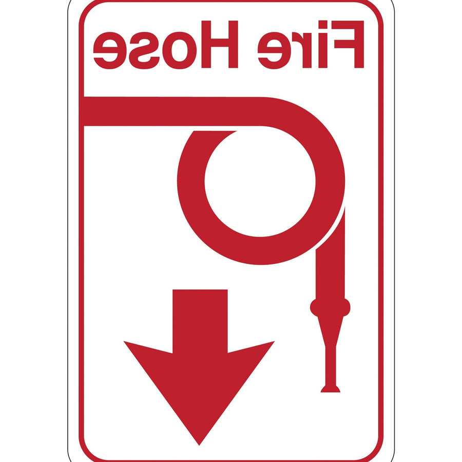 6x9 Red/White Fire Hose Plastic Sign 1 Each SN402