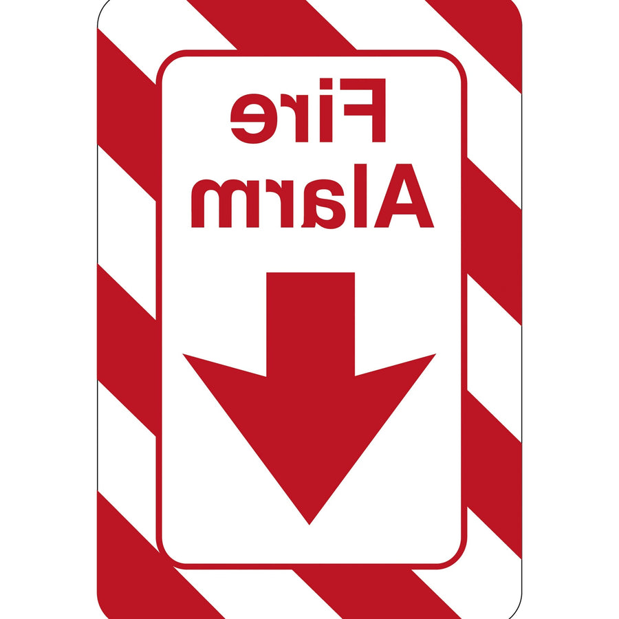 6x9 Red/White Fire Alarm Sign Plastic 1/8 in Facility 1 Each SN403