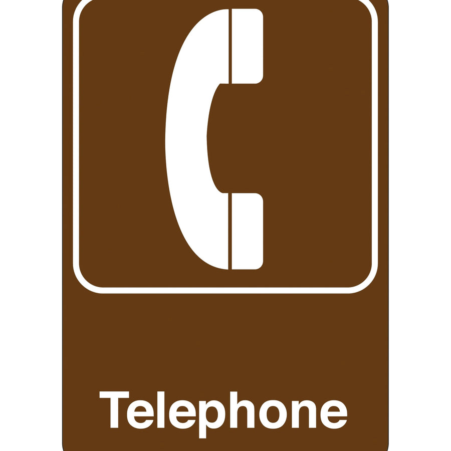 6x9 Brown Plastic Telephone Facility Sign 1 Each SN409