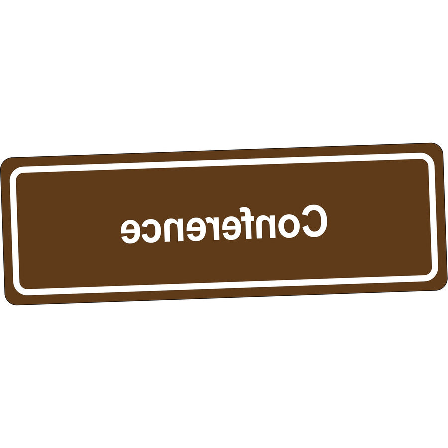 3x9 Brown Acrylic Conference Door Sign Adhesive Backing 1 Each SN501
