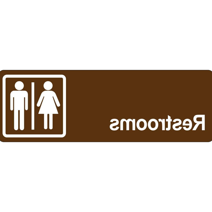 3x9 Brown Acrylic Restroom Door Sign 1 Each SN510