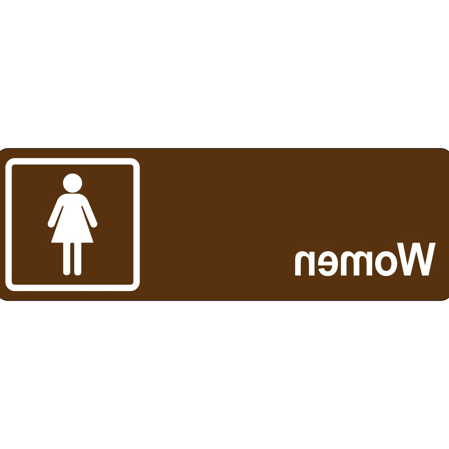 3x9 Brown Acrylic Women Door Sign 1 Each SN511